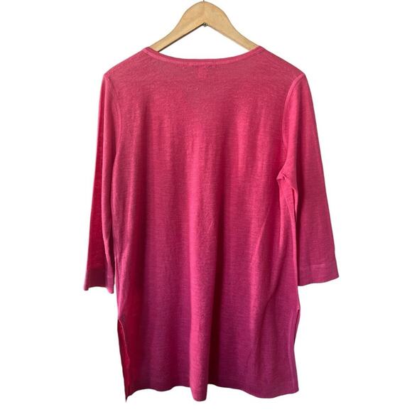 Belford Pink Linen Blend Tunic Length Sweater Medium - Picture 2 of 4